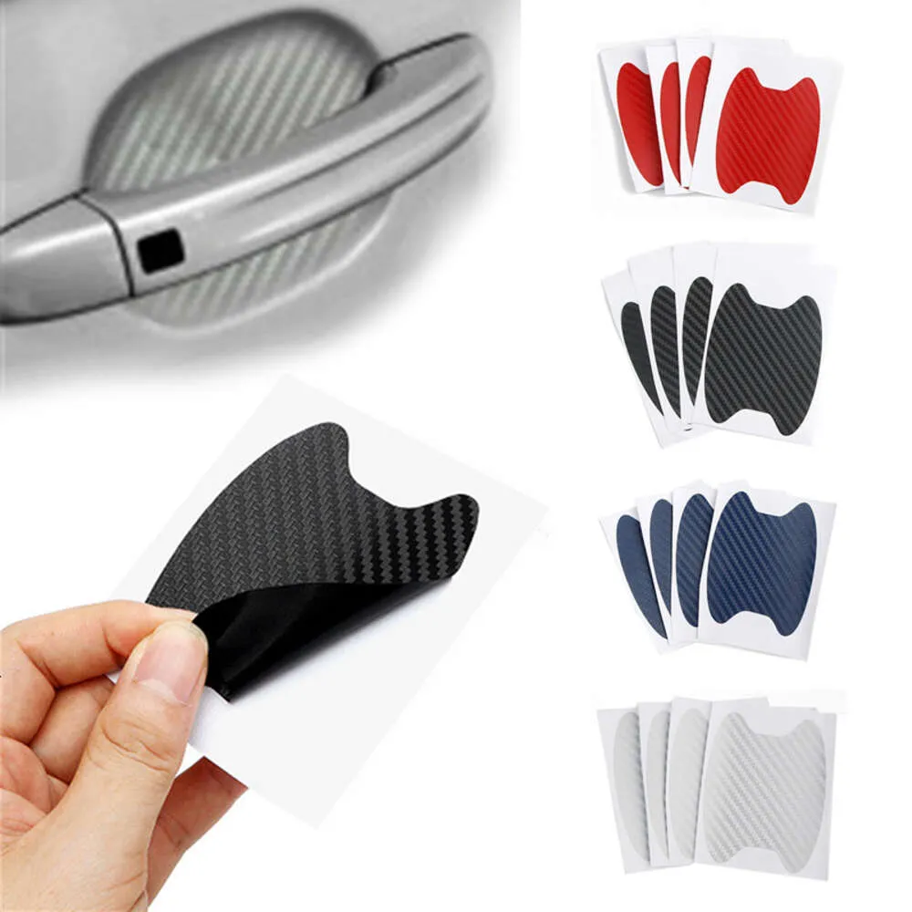 New 4Pcs/Set Car Door Sticker Carbon Fiber Scratches Resistant Cover Auto Handle Protection Film Exterior Styling Car Accessories