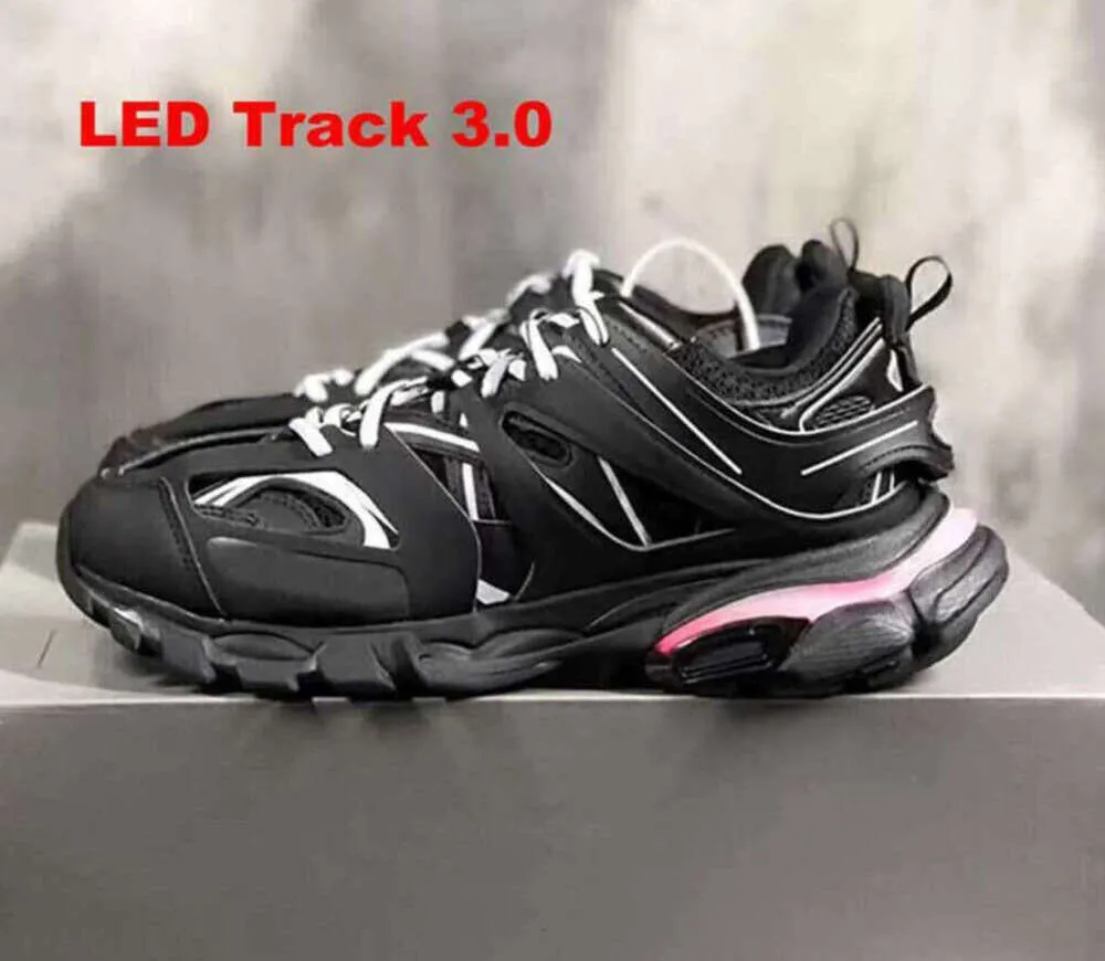 Chaussures habillees Designer Led Track 3 3.0 Chaussure Hommes Femmes Baskets Triple Noir Blanc Rose Bleu Orange Jaune Vert Tess. Gomma Sneaker Pistas Esportivas YI1025