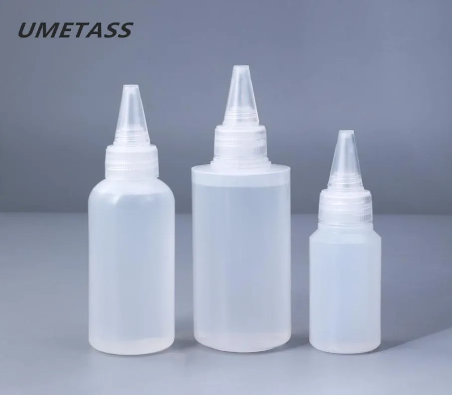 Botellas de almacenamiento Frascos UMETASS 30ML60ML100ML Pegamento de plástico PE vacío con tapas atornilladas Exprima el cuentagotas de aceite de tinta líquida 10PCSlot9960454