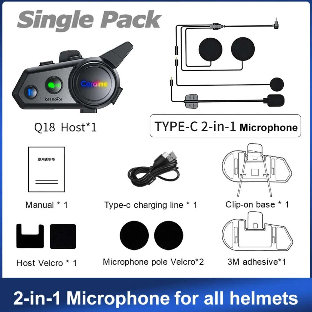 Casco Moto Auricolare,VR1 Casco Moto Bluetooth Auricolare Per