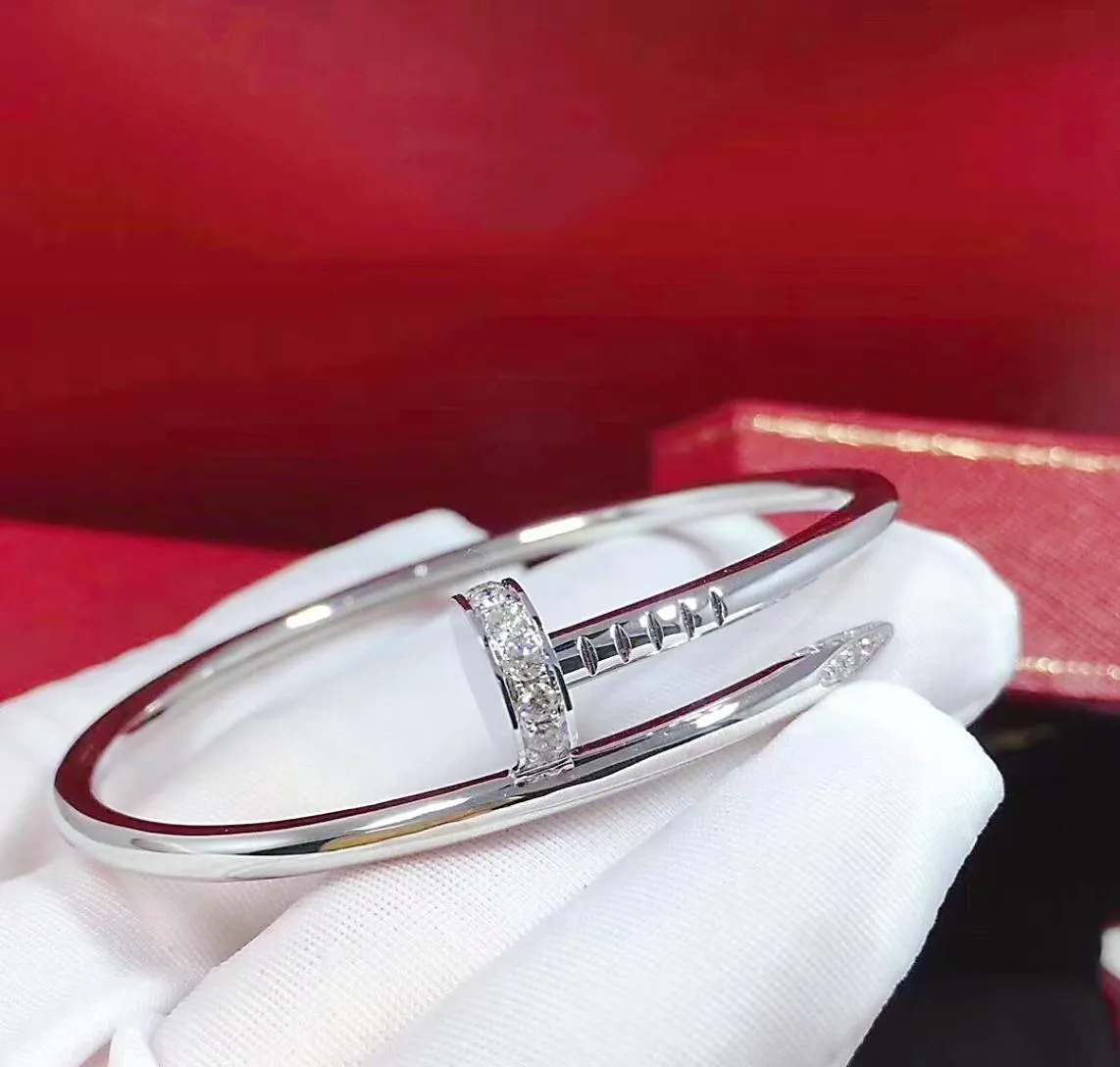 Bracciale rigido per unghie in oro 18 carati stilista da donna fascino di lusso per unghie ragazza San Valentino regalo d'amore gioielli in acciaio inossidabile 316l8816316