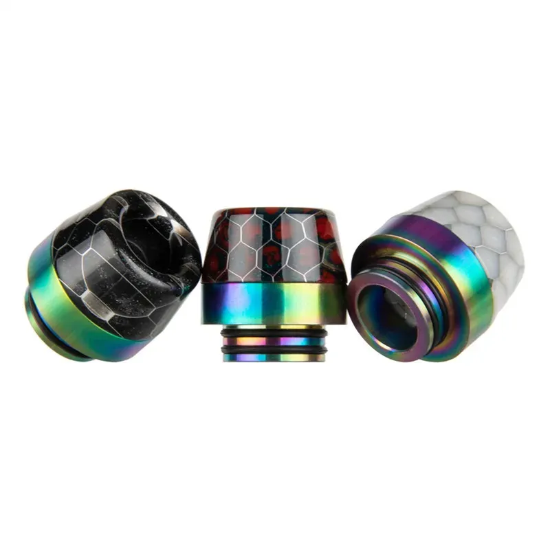 Rainbow 810 Cigarette Holder Mouth Pieces Stainless steel Drip Tips Smoking Pipe Vapor Accessories Mouthpiece For 810 Thread RDA RBA Tank Atomizers Driptips Cover