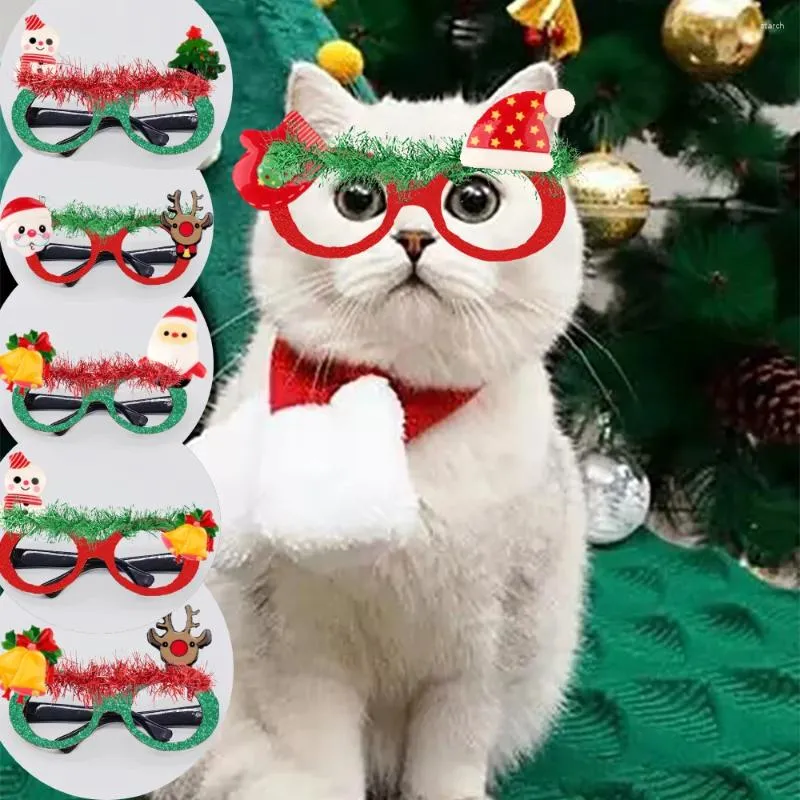 Vêtements pour chiens Lunettes de soleil Costume Produit de Noël pour animaux de compagnie Lunettes pour chiots Animaux de compagnie Orignal Bonhomme de neige Cadeau de fête