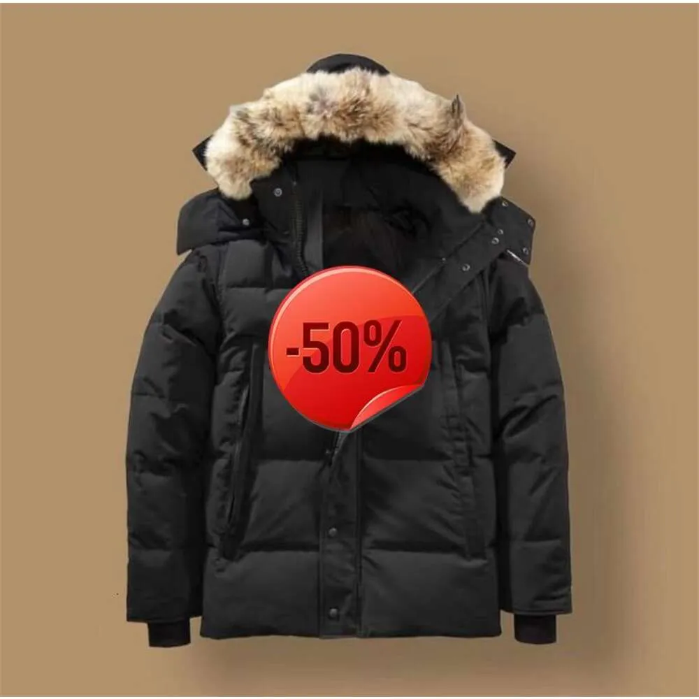 40offMens Down Parkas Canada Puffer Jackets Men Designer Real Coyote Fur Outdoor Wyndham Windbreaker Jassen Outerwear Hooded Fourrure Manteau Jacket Coat Hiver P