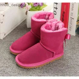 Genuine Leather Australia Kids Ankle Winter Snow Boots for Baby Shoes Warm Ski Toddler Boot Bailey 1 Bows 013 7U98 uggsboot ugglis''ug uggskid uggssy ugh 7U98