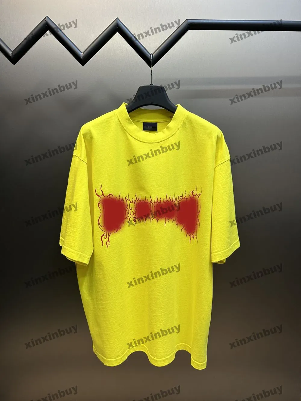 xinxinbuy men designer tee tシャツ破壊雷の手紙プリント半袖コットン女性ブラックホワイトブルーグレーレッドxs-xl