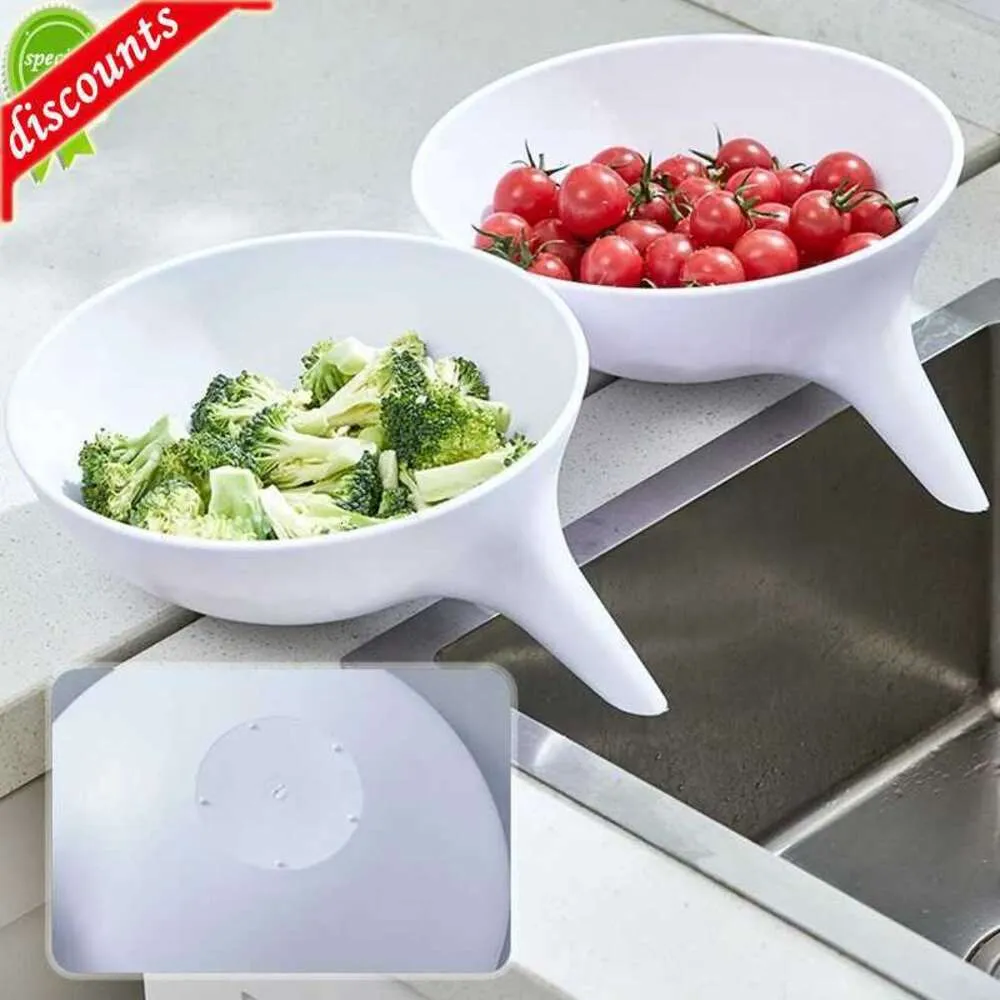 Upgrade Kitchen Tools Sink Strainer Drain Plastic Fruit Vegetable Washing Basket Drainer Creative Food Colander Baskets Filter Shelf