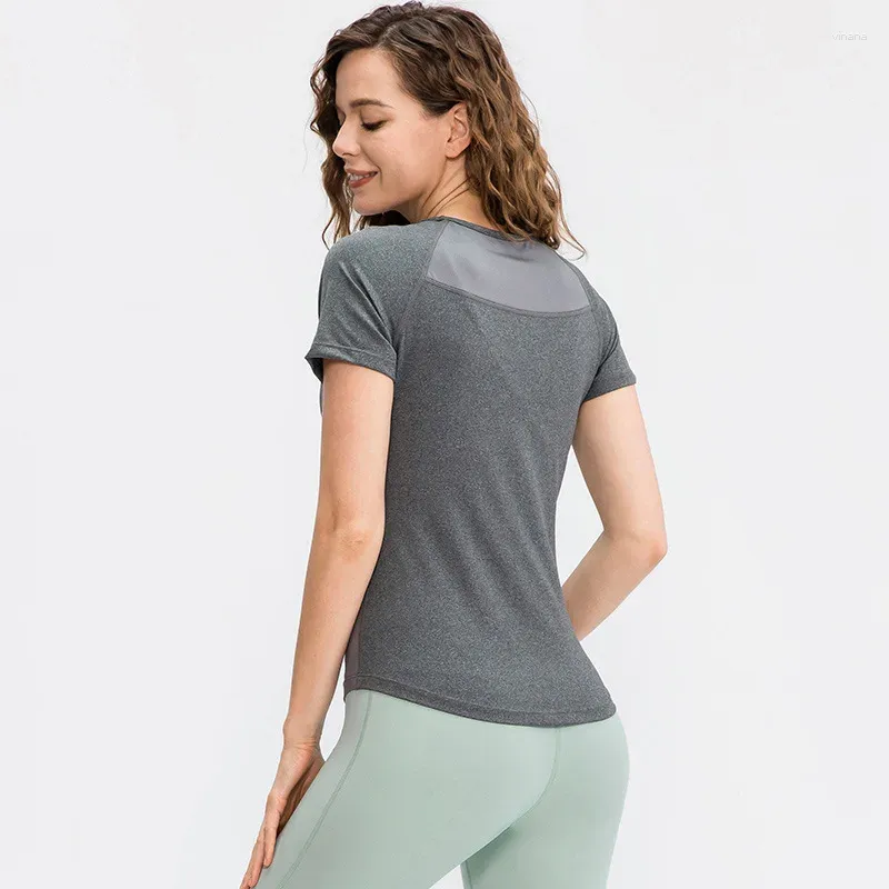 Camisas ativas femininas pilates usar alta elástica camisetas respirável roupa interior tênis roupas esportivas correndo topos yoga t feminino jogging