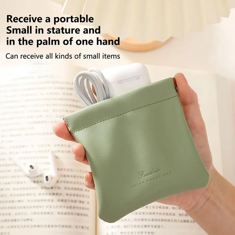 Automatic Closing Lipstick Pouch Leather Cable Organizer Bag Sealing Coins Keys Organizer Bags Jewelry Earphone Storage Pouchs Zxf 82 From 1 2 DHgate