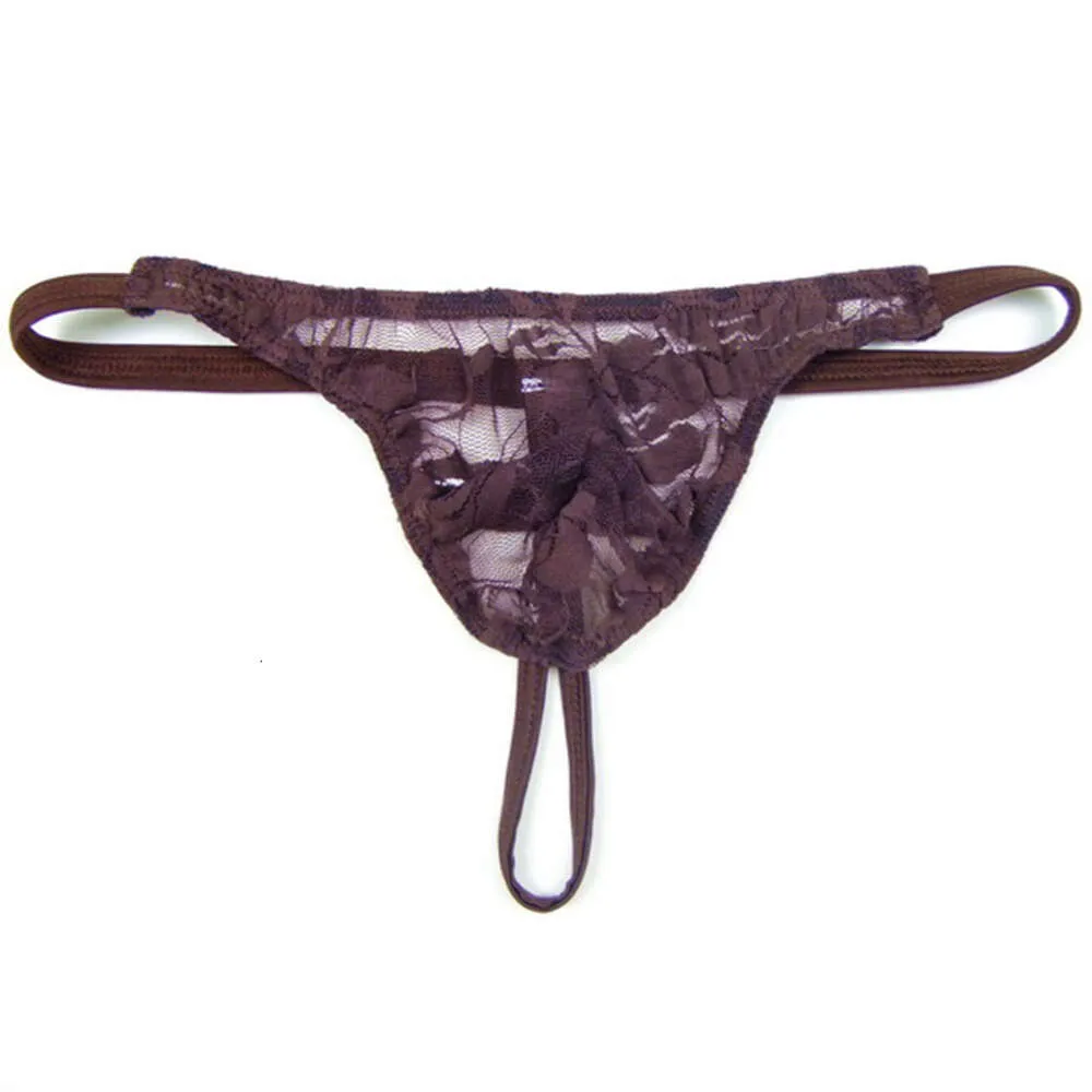 Tanga de renda masculina sexy roupa interior gay jockstrap lingerie erótica sem costura ver através de alças jock