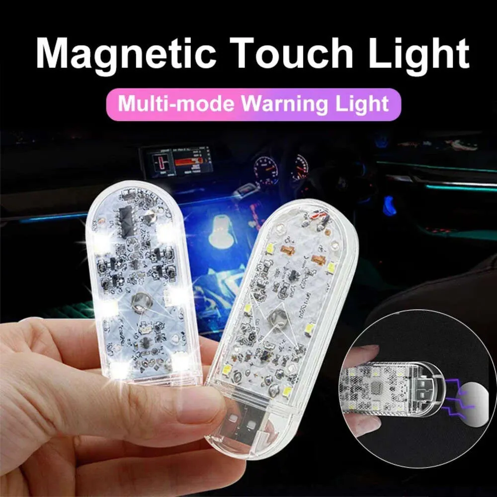 Ny 1/2x LED Touch Light Mini Wireless Car Interiör Belysning Auto Tak Tak Läslam