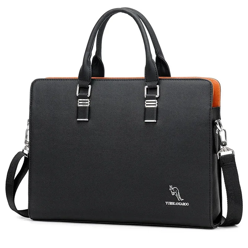 Evrak çantaları erkek evrak çantası iş lüks tasarımcısı omuz mesleği tote dizüstü bilgisayar çantaları için büyük deri marka ofis çanta bilgisayarı 231208