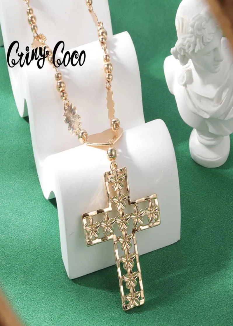 Cring Coco Big wisidant Jewelry Hawaiian Flower Gold Bead Chain Wisianty Hawaiian Polinezyjski naszyjnik dla kobiet mężczyzn 2207157273852