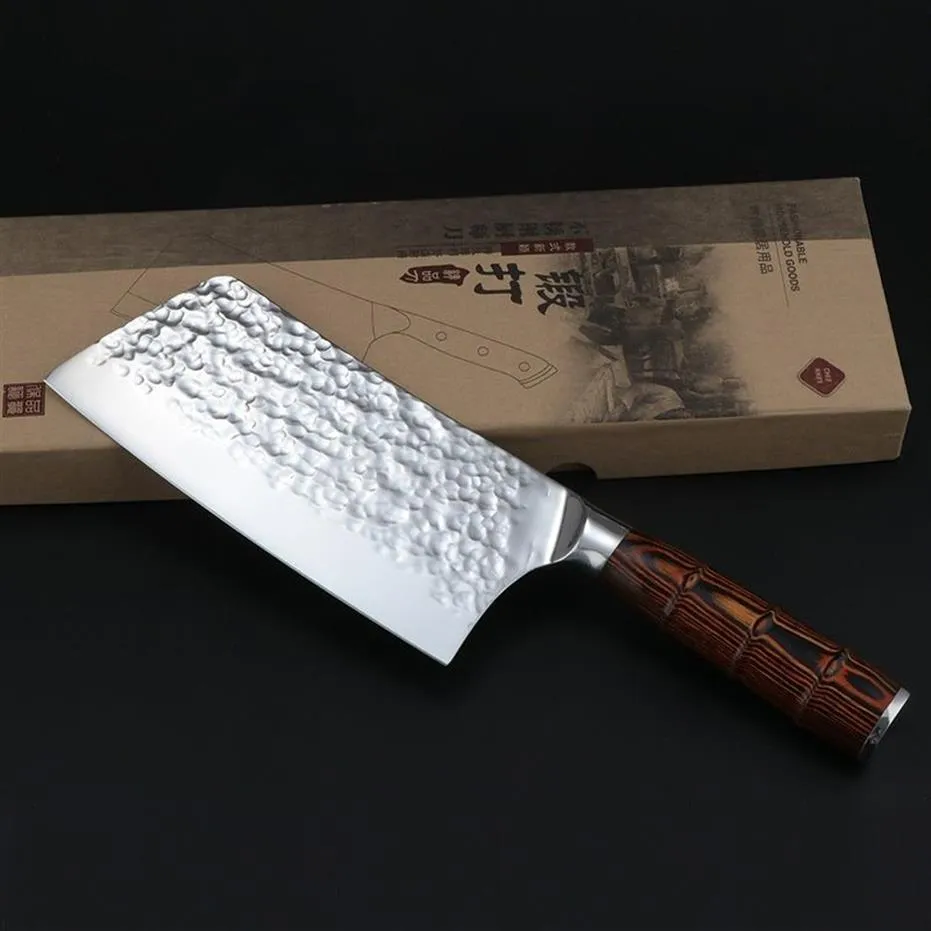 7inch rostfritt stål kök Lnife kock lnife cleaver santoku knivar slaktare lnife med färg trä handtag2711