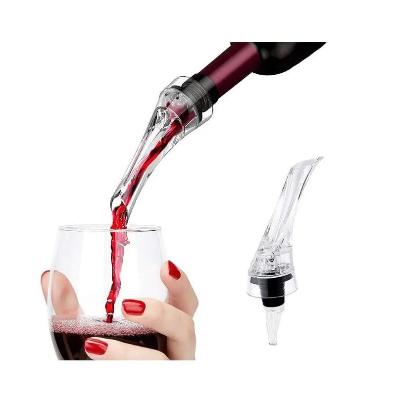 Bar Tools New Wine Aerator Pourer Munstycke Professionell kvalitet 2-i-1 Fäst vid alla flaskor Imp-smak och förbättra Drop Leverans Home GA DHLFW