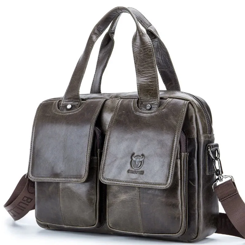 Valigette TopFight Borsa da uomo in pelle moda con due borse a tracolla con tasca frontale per borsa da viaggio per laptop da 14 pollici 231208