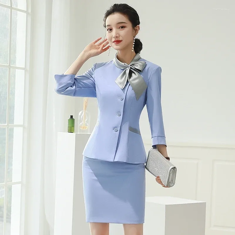 Pink Blazer Office Work Dress Set Business Style With Skirt And Scarf 2023 Fashion For Women From Matthewaw 45.44 DHgate.Com