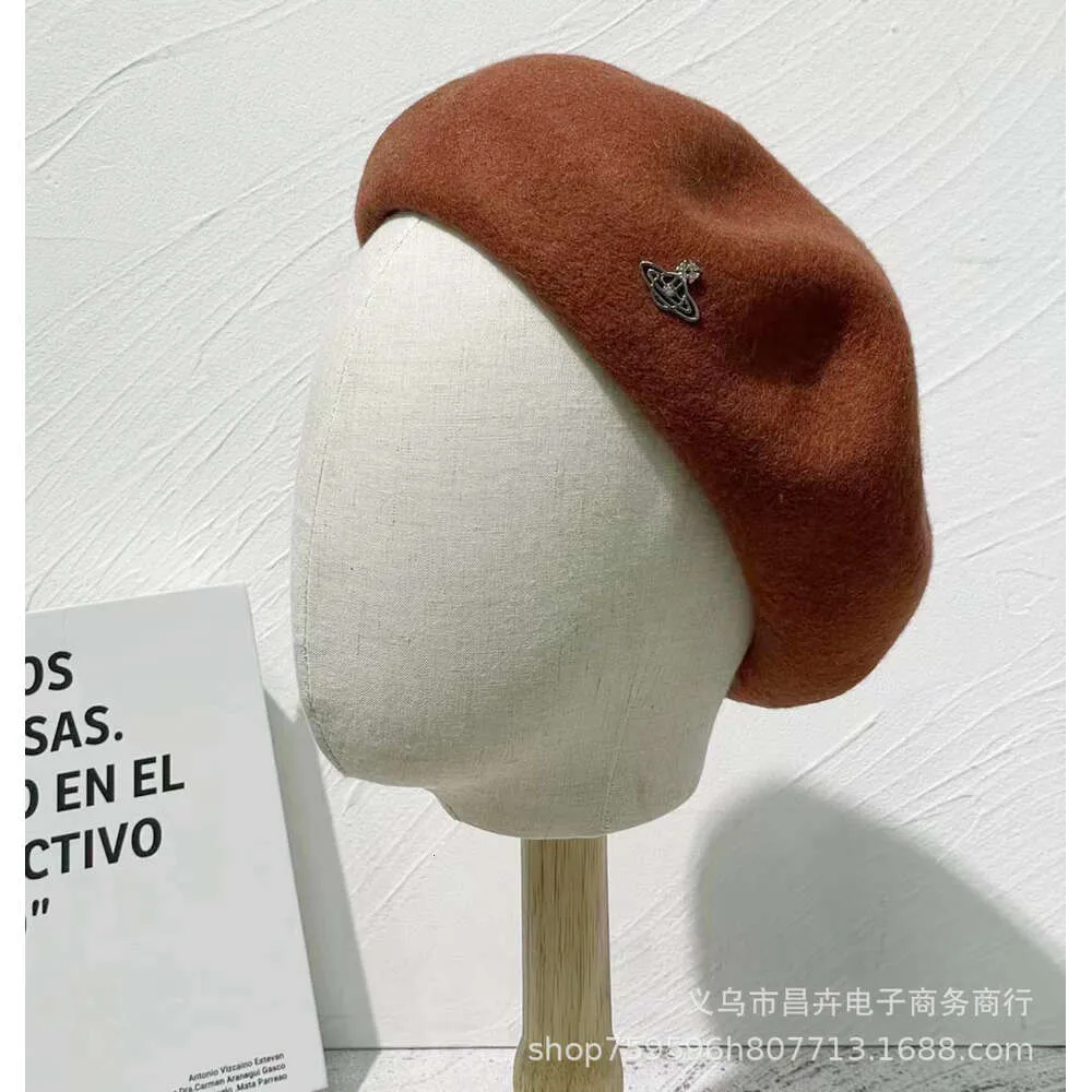 Designer de alta qualidade versão coreana de Saturno Western Empress Dowager Beret Trendy Elegante e Versátil Bud Internet Famosa Cartola de Lã Australiana Princesa