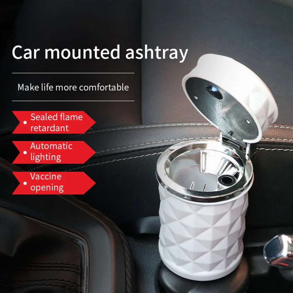 Cendrier à cigarettes de voiture, tasse avec couvercle avec lumière LED, support de cendrier de véhicule détachable et Portable, pièces intérieures de cendrier à cigarettes, nouvelle collection