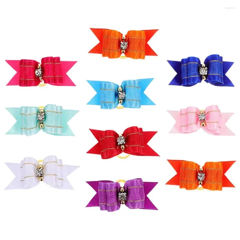 Köpek giyim 10 PCS kafa bandı yay saç barrettes polyester yavru yaylar küçük köpekler kız