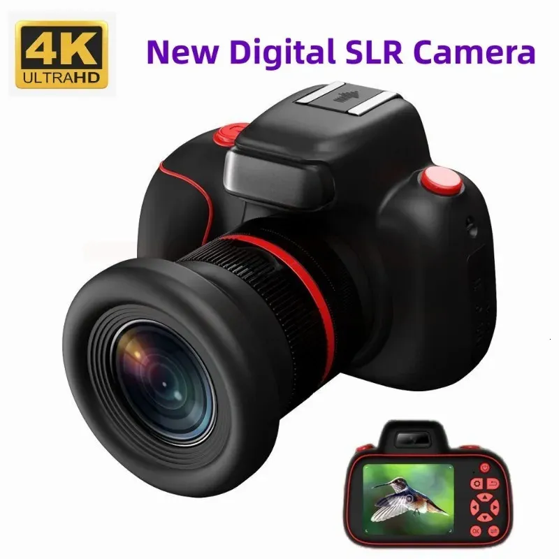 미니 DVS 4K 미니 듀얼 카메라 HD 픽셀 DSLR 캠 2.4 인치 뷰티 디지털 캠코더 나이트 비전 야외 비디오 Po Popogry 장난감 카메라 231208