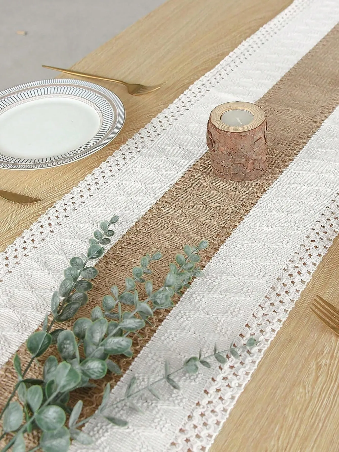 30x180cm再利用可能な自然織りテーブルクロス家の装飾、フェスティバル、ケータリング、特別な機会、クリスマス、家族の集まりに適しています