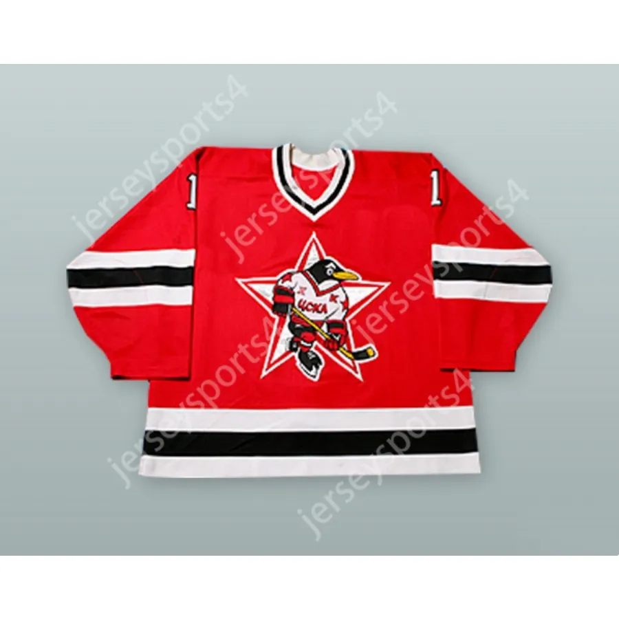 Personalizado VITALI YEREMEYEV 1 PINGUINS RUSSOS VERMELHO HÓQUEI JERSEY NOVO Top Costurado S-M-L-XL-XXL-3XL-4XL-5XL-6XL