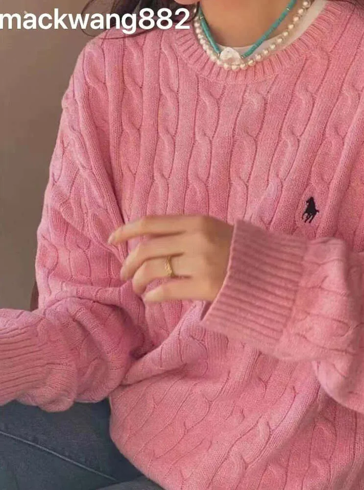 Gebreide damest-shirts Winter Nieuw Lange mouw Vintage Twist Gebreide trui Dames Roze Grijs Zwart Baggy Knitwear Pullover Jumper Vrouwelijke kleding ventileren 24