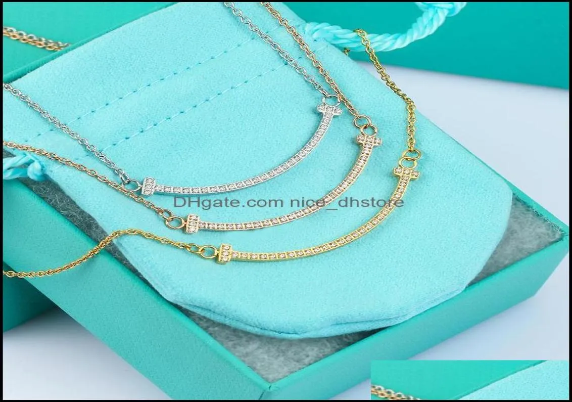 Pendentif Colliers Pendentifs bijoux collier femmes en acier inoxydable Couple diamant pour cou cadeaux de noël accessoires en gros Drop8055360