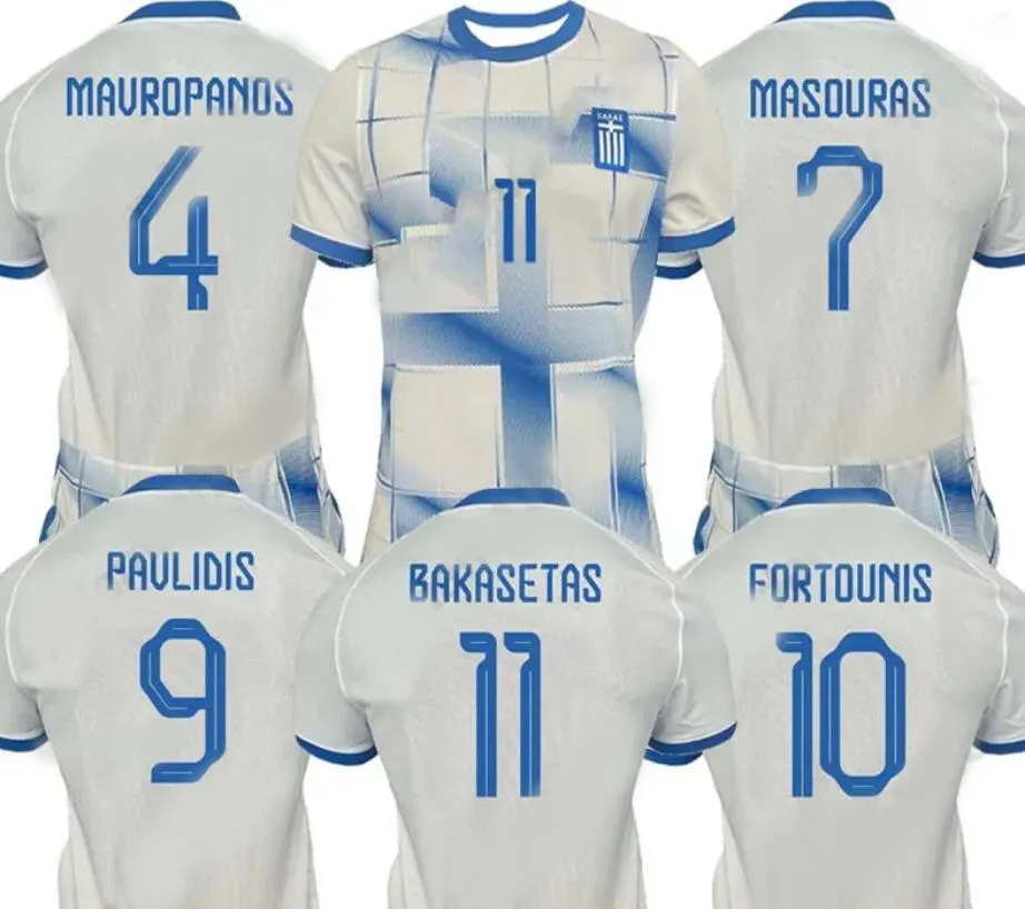 23-24 Grécia casa personalizada casa thai qualidade camisas de futebol kingcaps dhgate desconto desgaste de futebol 9 PAVLIDIS 10 FORTOUNIS 11 BAKASETAS 7 MASOURAS 8GIAKOUMAKIS