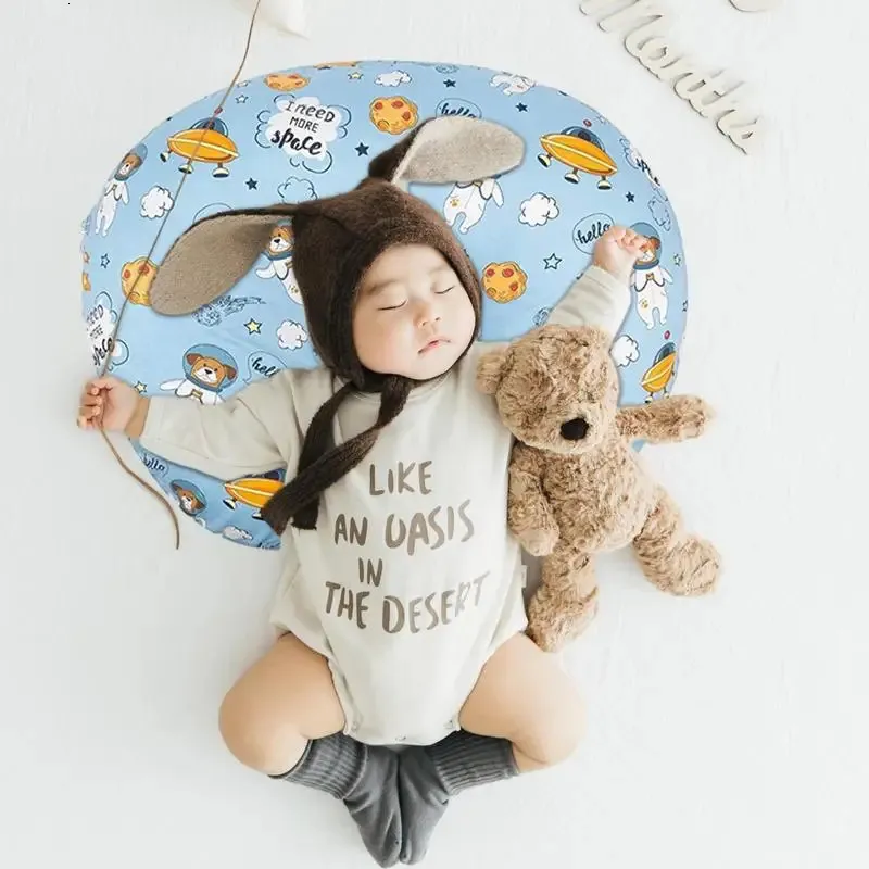 Maternity Pillowcase with Zipper 56x40cm U Shape Body Pillow Cover Removable Washable Soft Material for Bedroom