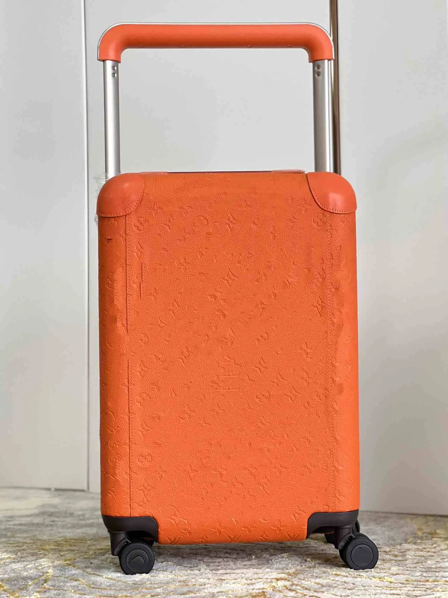 Maleta de equipaje con relieve naranja para hombre, Maleta de equipaje de diseñador de lujo, bolsa de equipaje de viaje para mujer, rueda Universal