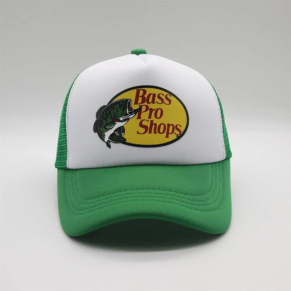 Ball Caps Bass Pro Shops Drukowanie czapki siatki letnie odcień na zewnątrz Casual Cap Hat236V