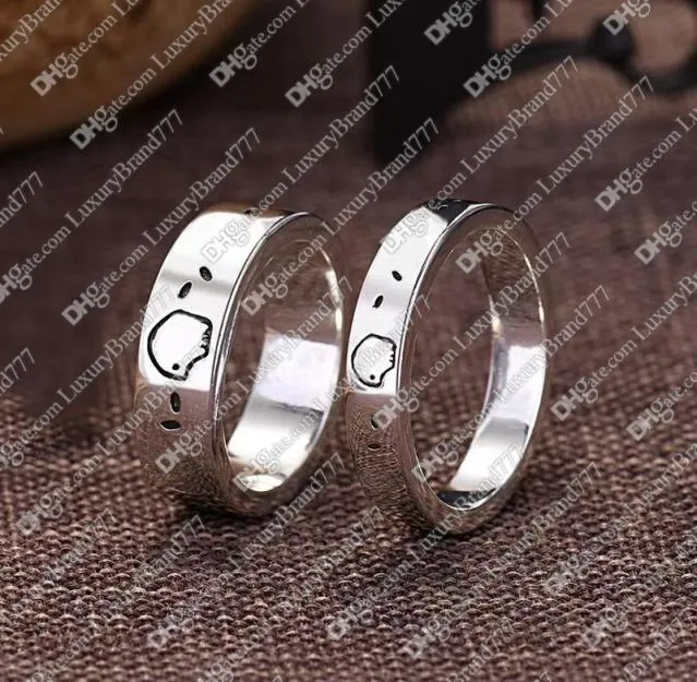 Men039s and Women039s Skull ring Head Platinum Plated Silver Titanium Steel Letter G Designer Classic Fashion Jewelry Size 51292193