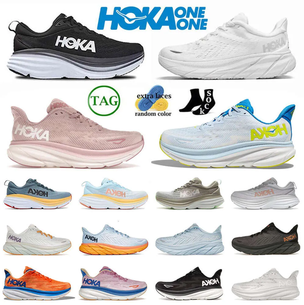 Hoka One Clifton 9 Run Hokas Schoenen Dames Free Pepople Sneakers Bondi 8 Cliftons Zwart Wit Peach Whip Harbor Cloud Carbon x2 Heren Trainers Jogging YT5123