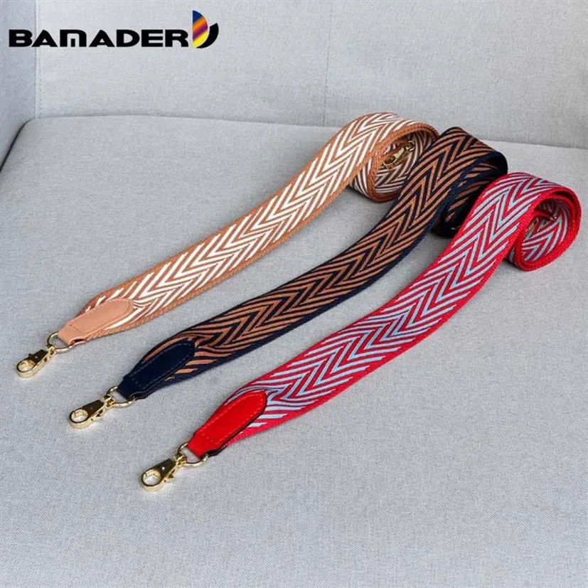 Bamader webbing 5 cm väska rem kanvas kvinna bred axel rem diagonal ränder axelväska rem applicera hinkväska tillbehör 22222l