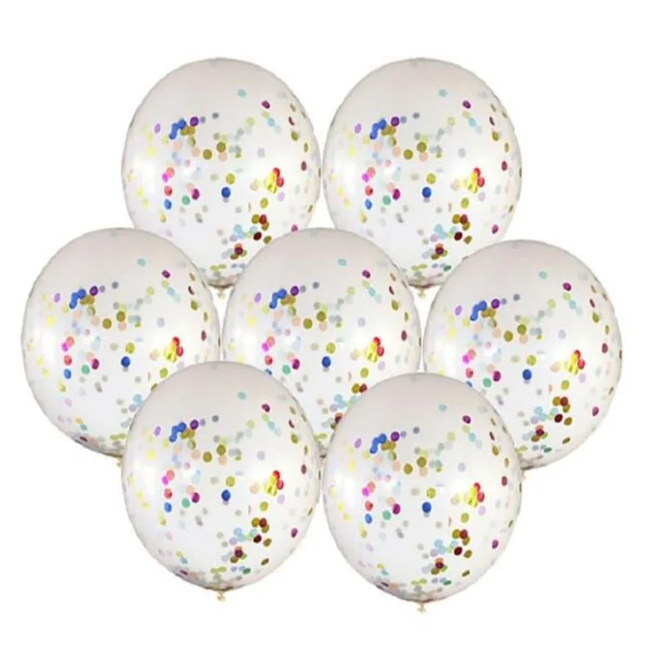 36 Inch Latex Balloons Giant Confetti Balloon Big Clear Inflatable Wedding Mariage Happy Brithday Party Decoration Favor2929