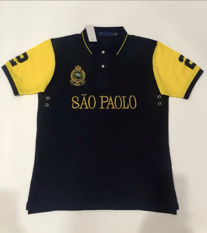 Polos masculinos bordados designer de manga curta negócios casuais camisetas S-6XL novo 2029