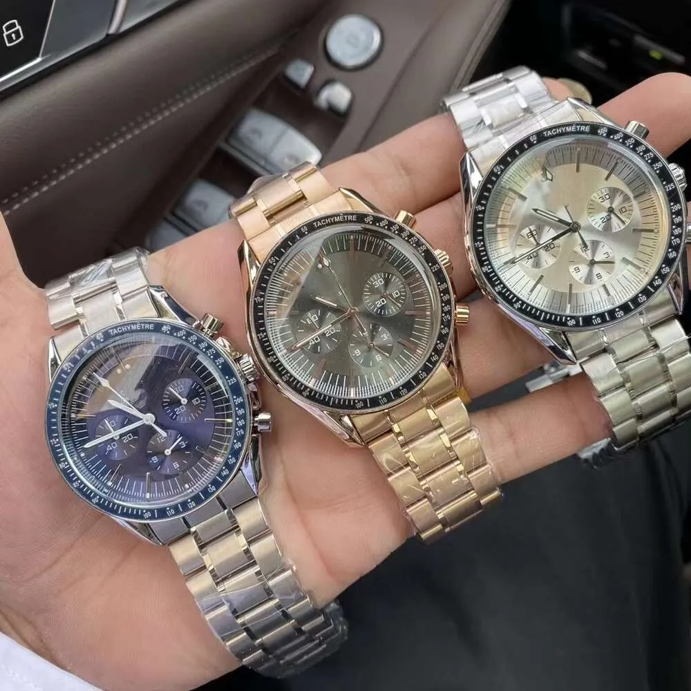Toppkvalitet OMG Watches Luxury Designer Watch Accessories for Men and Women Steel Band Six Needle Multi Functional Series Watch Super Men's Round Watch Luxury Watch