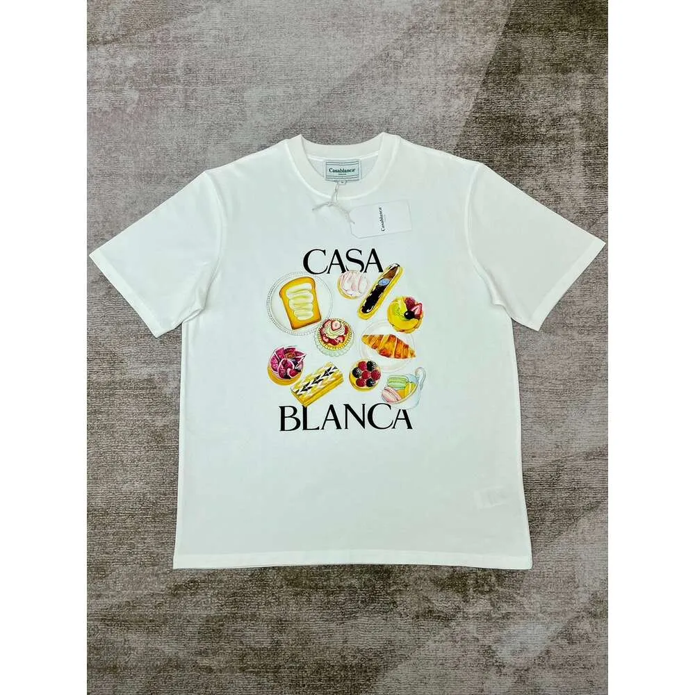Casablanca Afternoon Tea Hamburg Print Tees Men and Women Loose T Shirts Short Sleeve T-shirt Casablanc Cotton Tops
