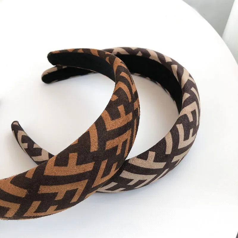 Headwear Hair Luxury Brand Designers f Letter Band for Women Headband Material with Label Coffee Wholesale