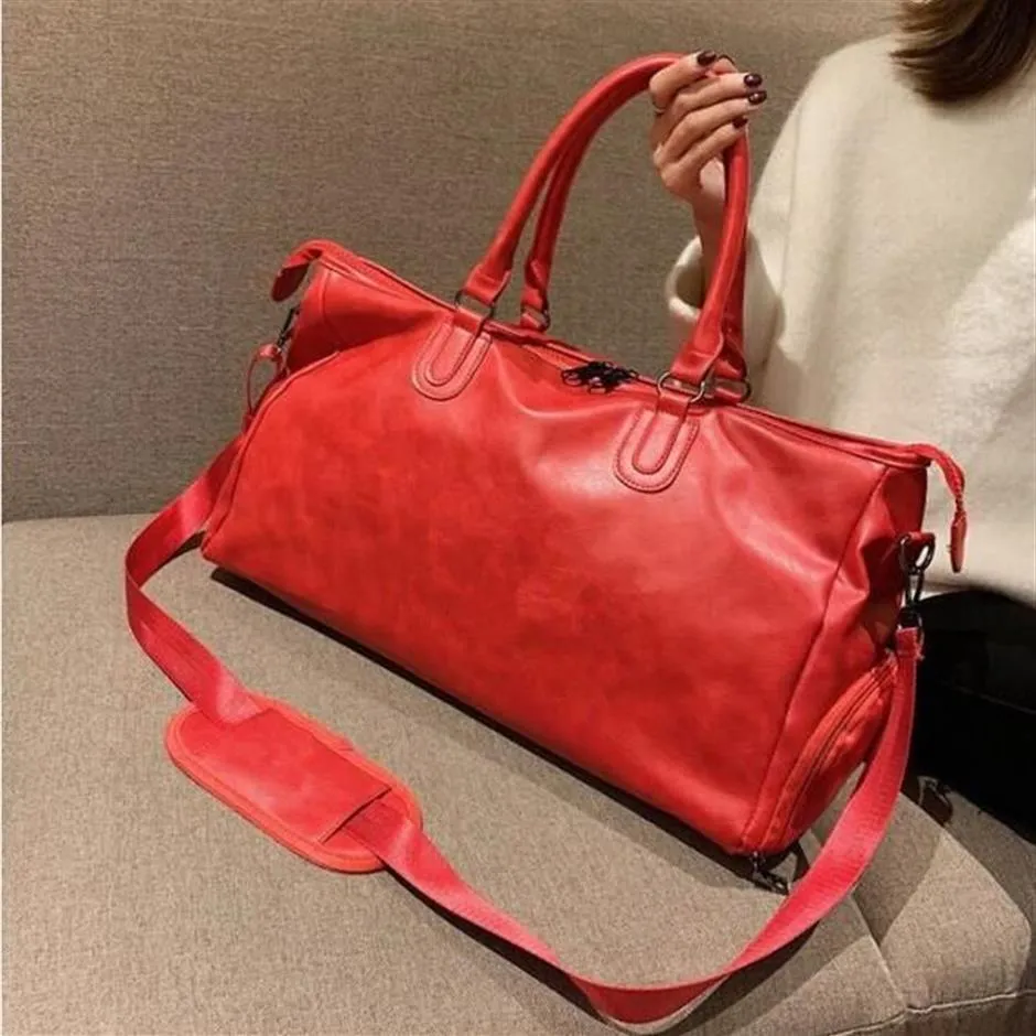 أزياء جديدة أسود ماء Ripple 45cm Sports Duffle Bag Red Luggage Man and Women Duffel Bags with Lock TAG236C