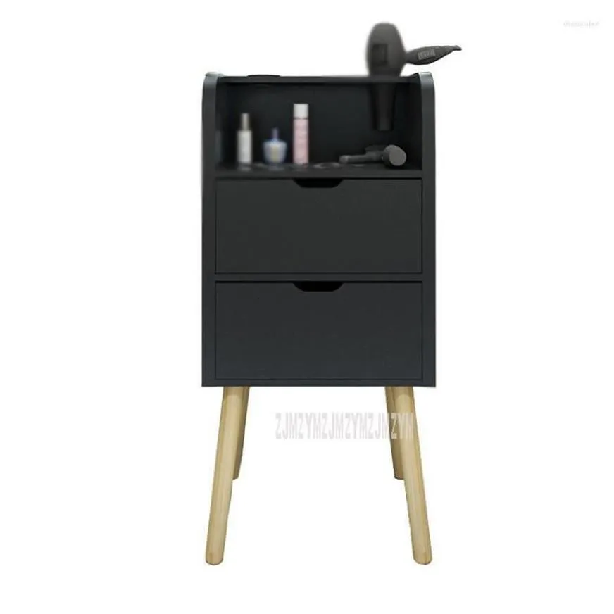 Hooks Simple Hair Salon Cabinet med 2 Big Drawer för Shop Beauty Mirror Side Solid Wood Ben Air Blower Tools Storage2720