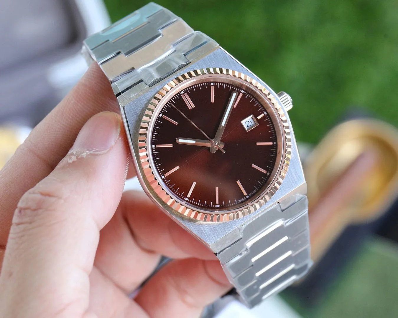 Nowe designerskie zegarki T137 Męskie zegarek PRX 1853 o średnicy składanej klamry 40 mm nie haftowany stalowa bransoletka Niebieska czarna automatyczna zegarek mechaniczny
