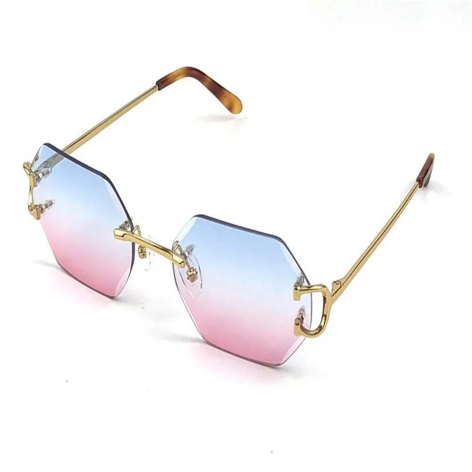 Солнцезащитные очки, новые ретро-очки с линзами неправильной огранки Пикадилли, 0118, безрамочные, модные, авангардный дизайн, uv400, светлые d315v