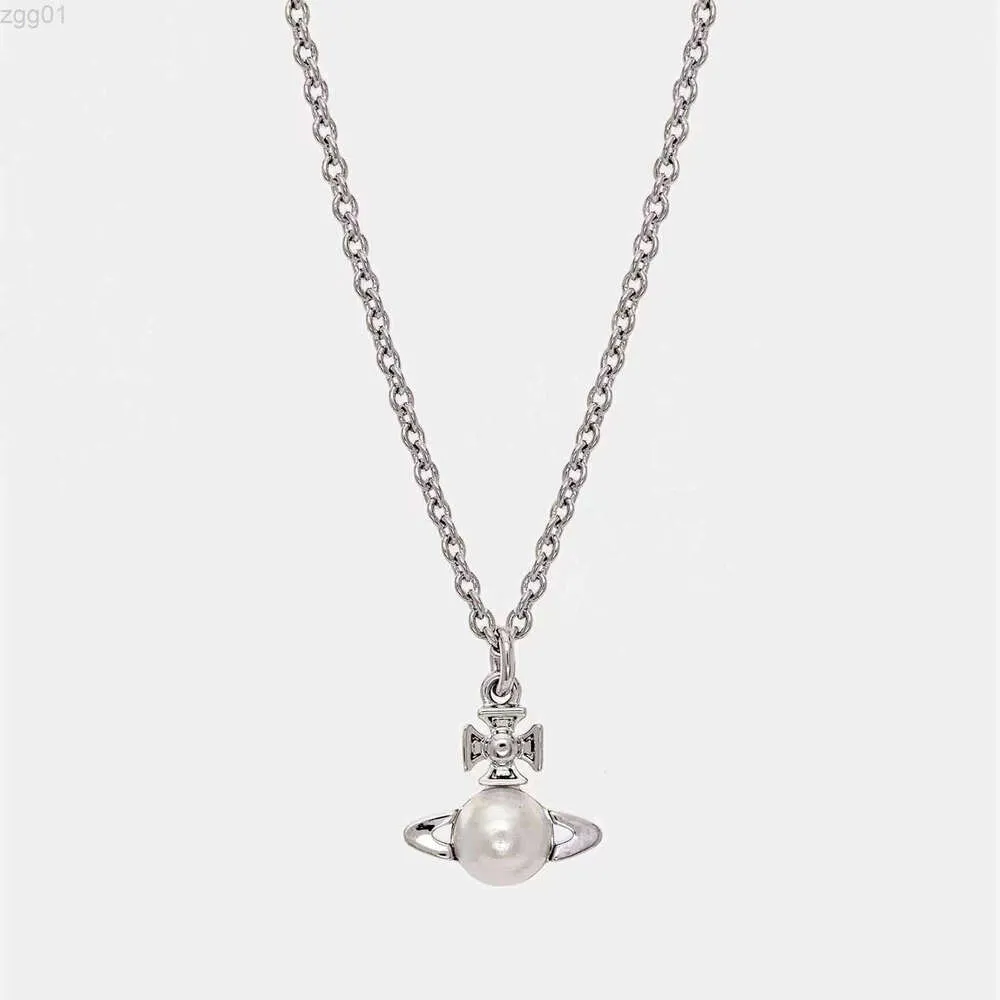 Designer Viviene Westwoods Novo Viviennewestwood Novos produtos da temporada Western Empress Dowager Saturn Pearl Colar Feminino Clássico Wild Star Chain Clavícula c