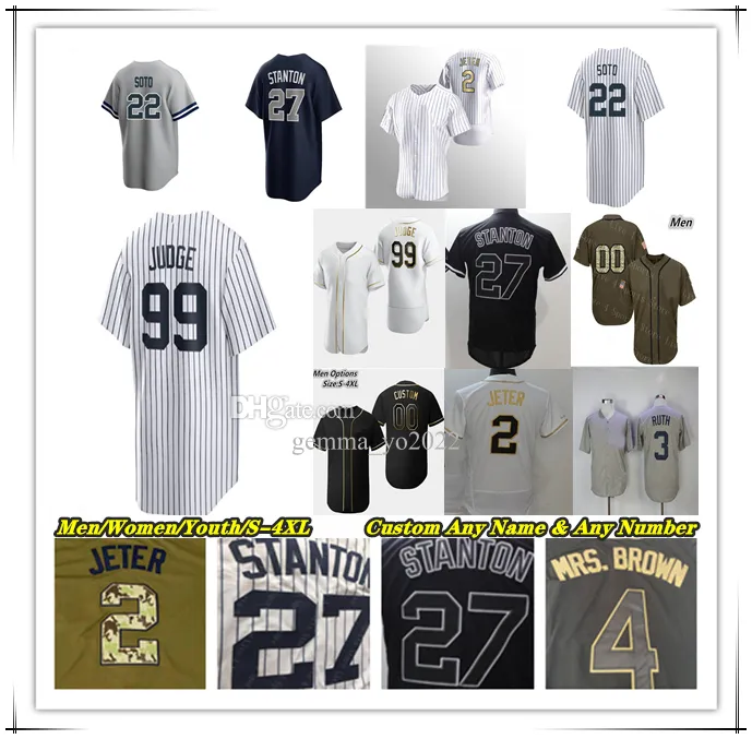 Aaron Judge NY Maglia da baseball Anthony Rizzo Volpe Juan Soto Alex Verdugo Gleyber Torres DJ LeMahieu Derek Jeter Gerrit Cole Giancarlo Stanton Trent Grisham YANKEE