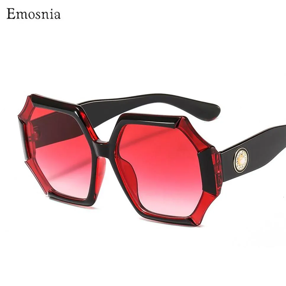 Pearl Sunglasses Retro Women Trendy Oversized Polygon Rhinestone Plastic Frame Sun Glasses Female UV400 Cheap 270P