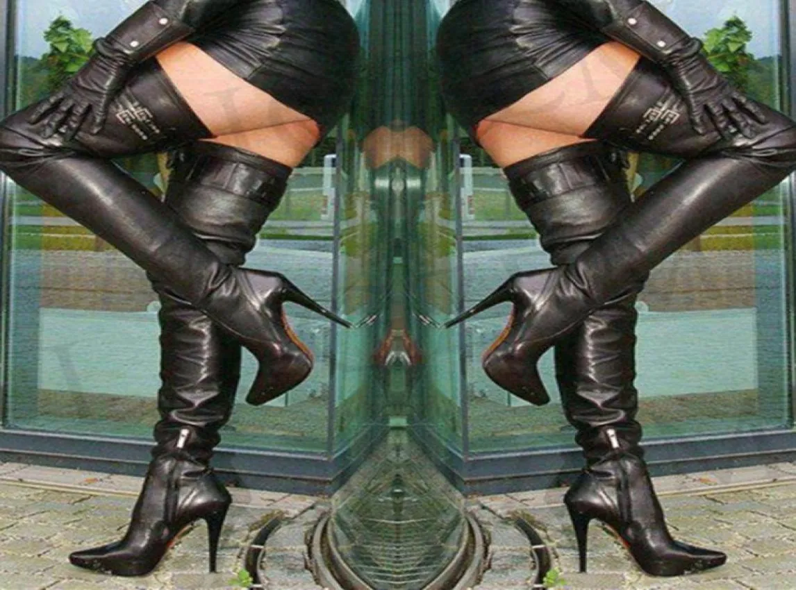 LAIGZEM Super SEXY Women OvertheKnee Boots Buckles Stiletto Heels