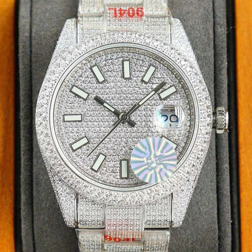 腕時計ダイヤモンドウォッチメンズオートマチックメカニカルウォッチ40mm腕時計904L Stainls Steel Montre DE2844